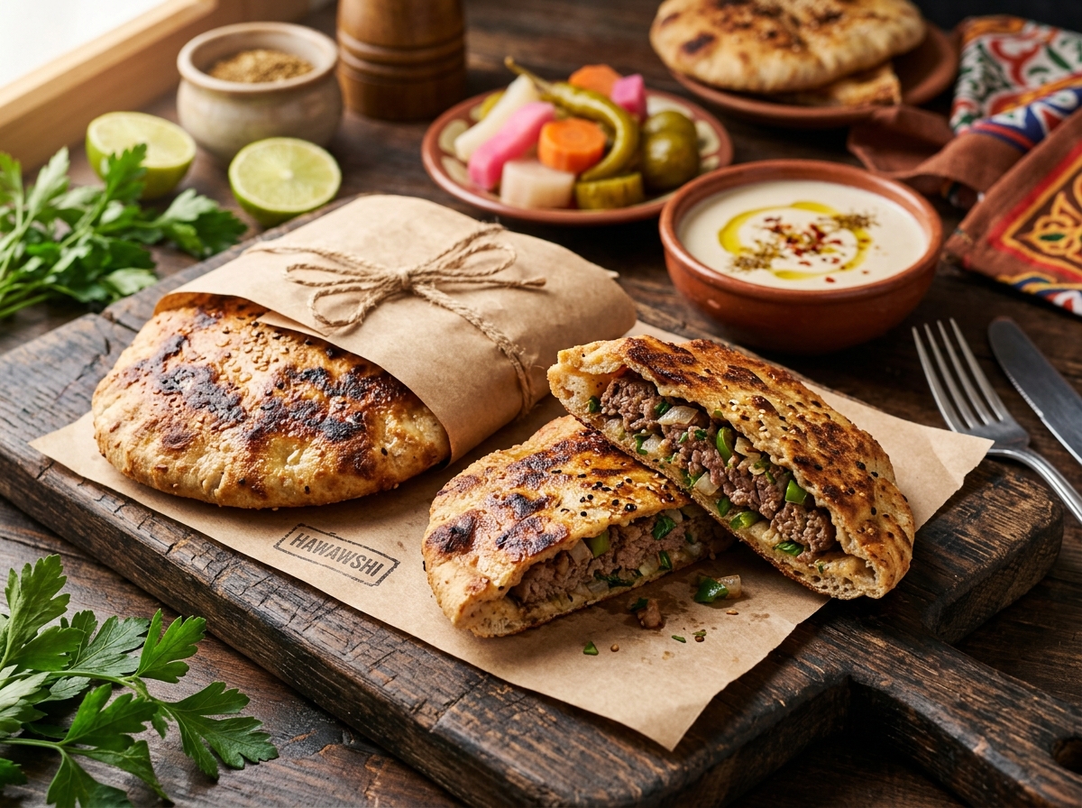 رغيف حواوشي لحم بلدي متبل